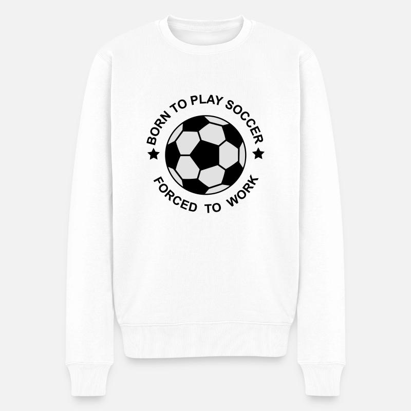 Fußball - Männer Premium Bio Pullover - Weiß