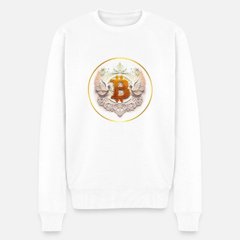 Bitcoin Four par Patrick Hager - Pull Premium bio Homme - blanc