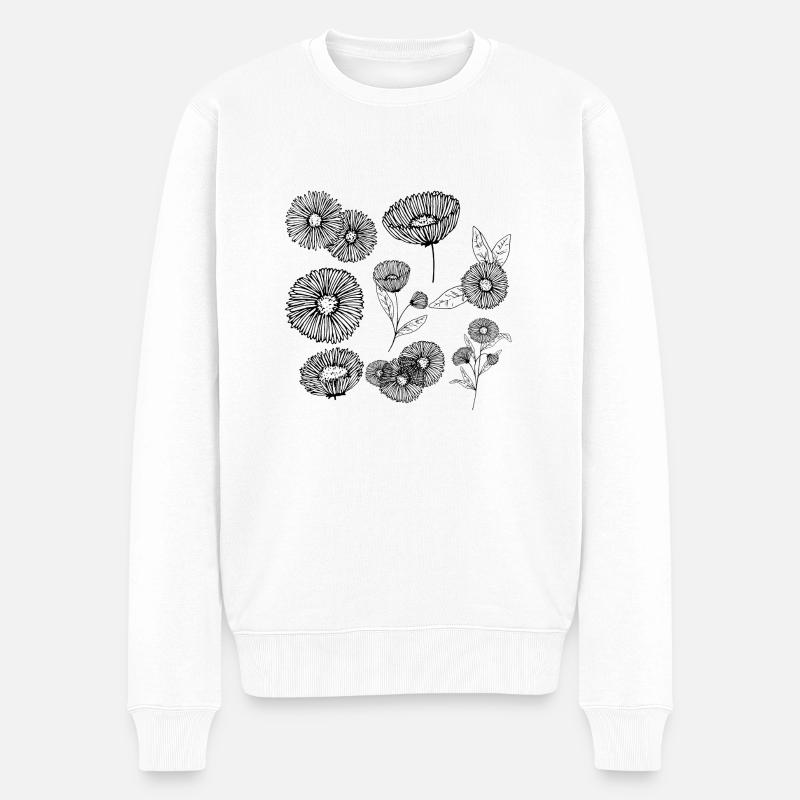 Groupe de fleurs aster - Pull Premium bio Homme - blanc