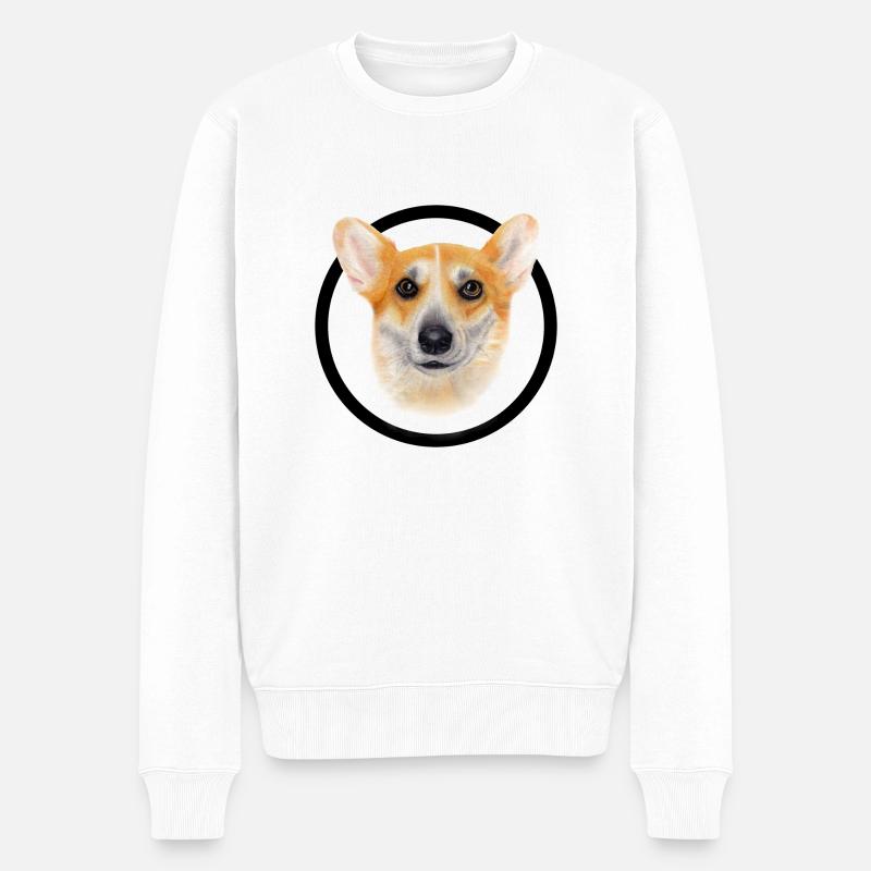 Corgi - Männer Premium Bio Pullover - Weiß