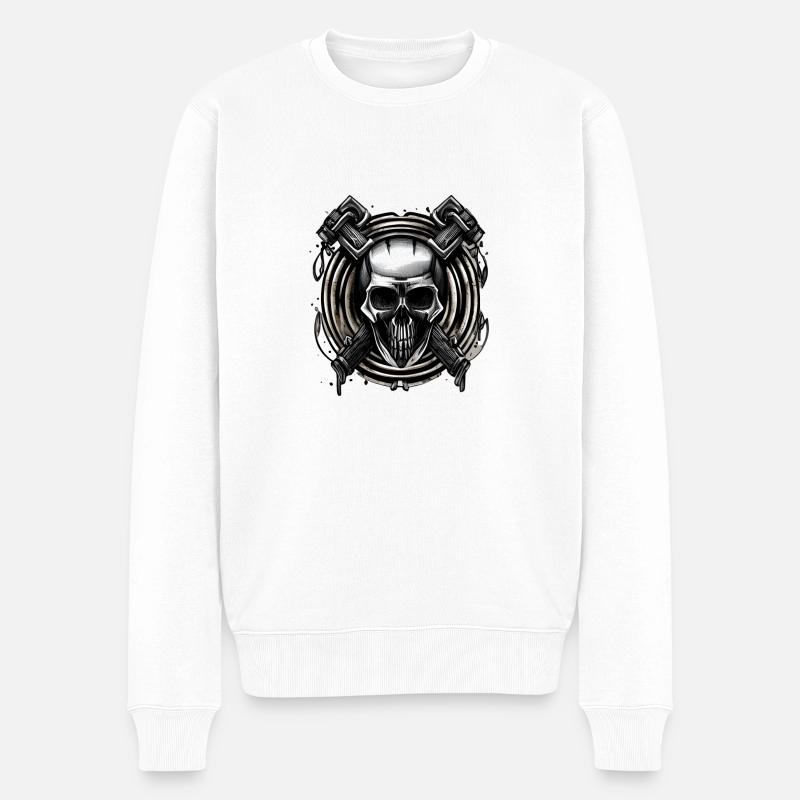 Wikinger Nord - Männer Premium Bio Pullover - Weiß