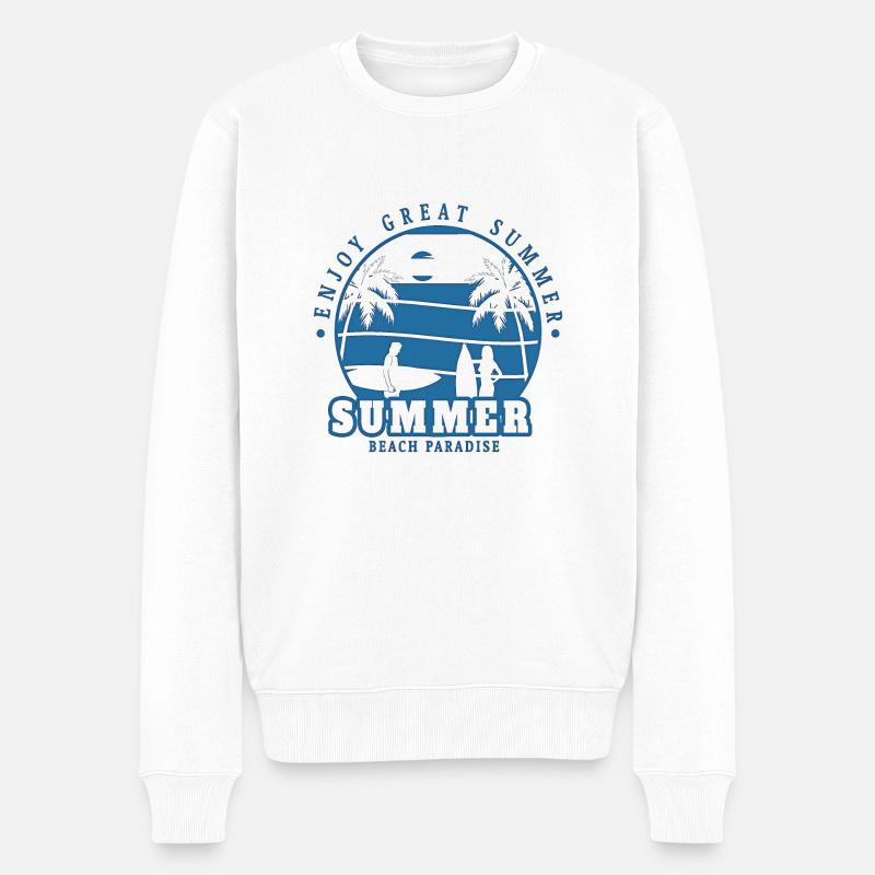 néon anime rétro vintage cool rose nge - Pull Premium bio Homme - blanc