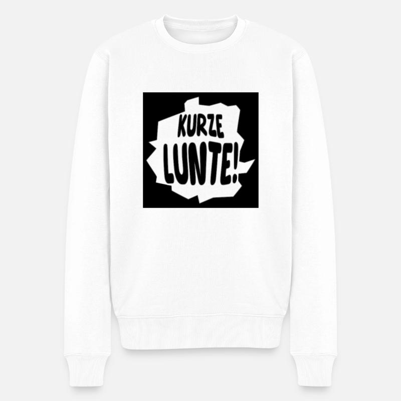 kurze lunte - Männer Premium Bio Pullover - Weiß