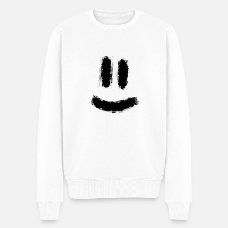 Painted Smile - Männer Premium Bio Pullover - Weiß