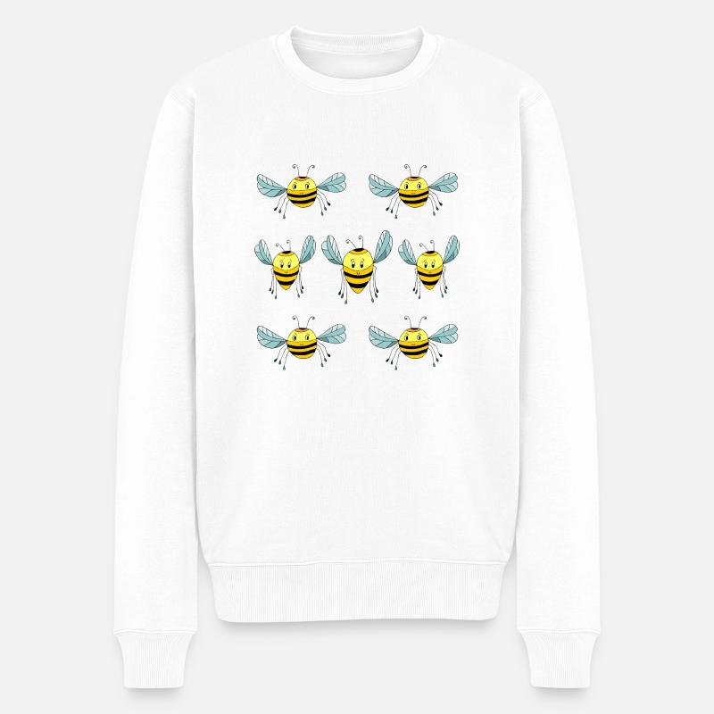 Bienen - Männer Premium Bio Pullover - Weiß