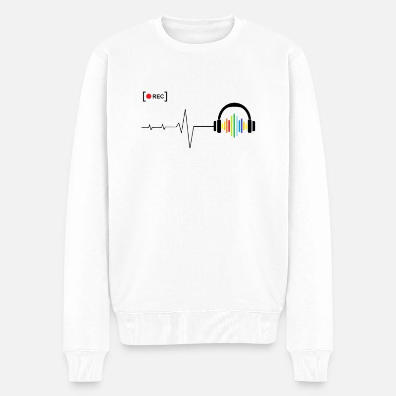 Rainbow beat - Pull Premium bio Homme - blanc