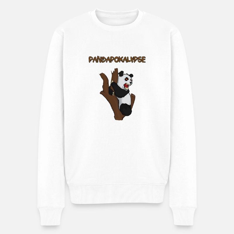 Pandapokalypse - Männer Premium Bio Pullover - Weiß