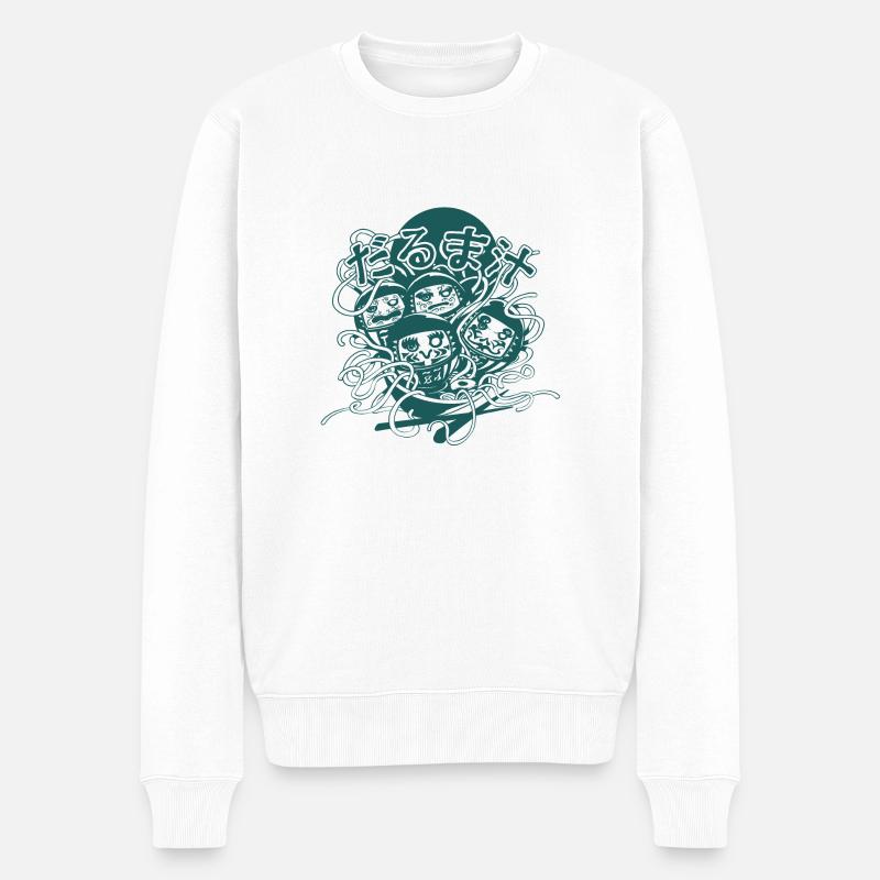 Daruma-Suppe (Schwarz-Weiß-Version) - Männer Premium Bio Pullover - Weiß