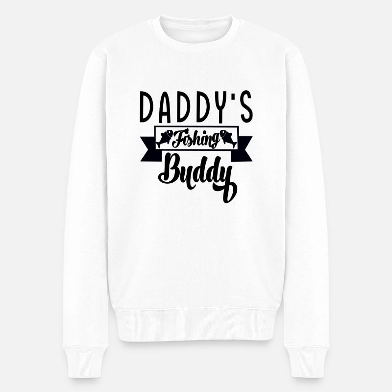 Daddy´s Fishing Buddy - Männer Premium Bio Pullover - Weiß