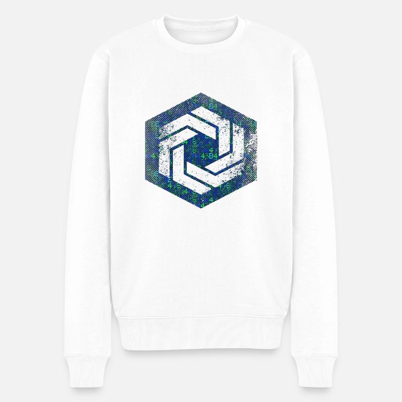 hexagon programming programmer coding geometric - Men's Premium Organic Jumper - white