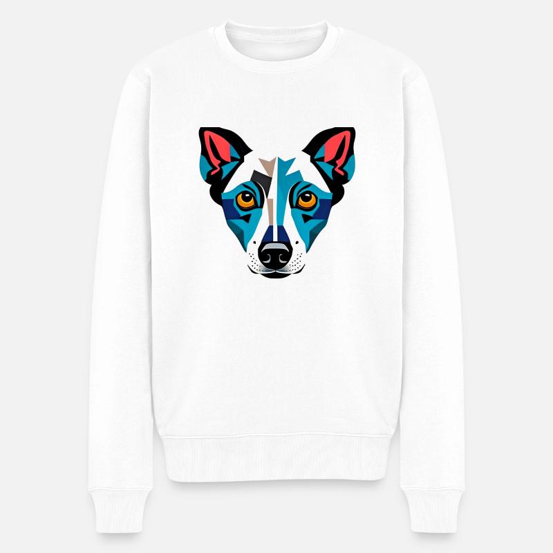 Dessin de chien moderne - Pull Premium bio Homme - blanc