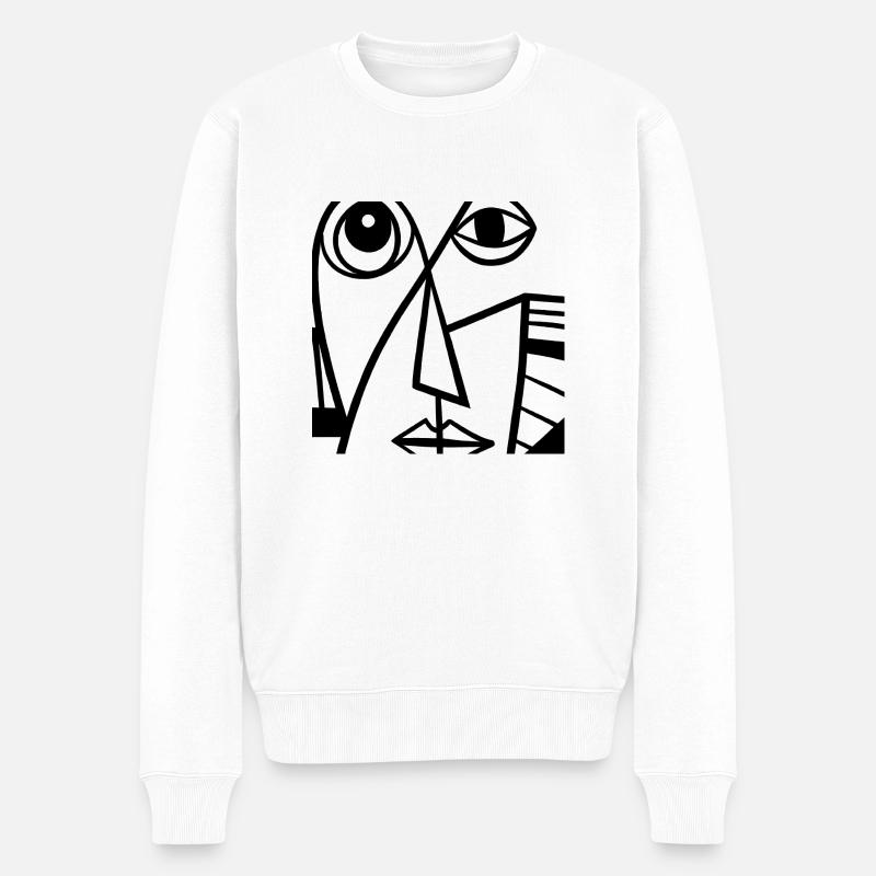 Pica Art1s - Männer Premium Bio Pullover - Weiß