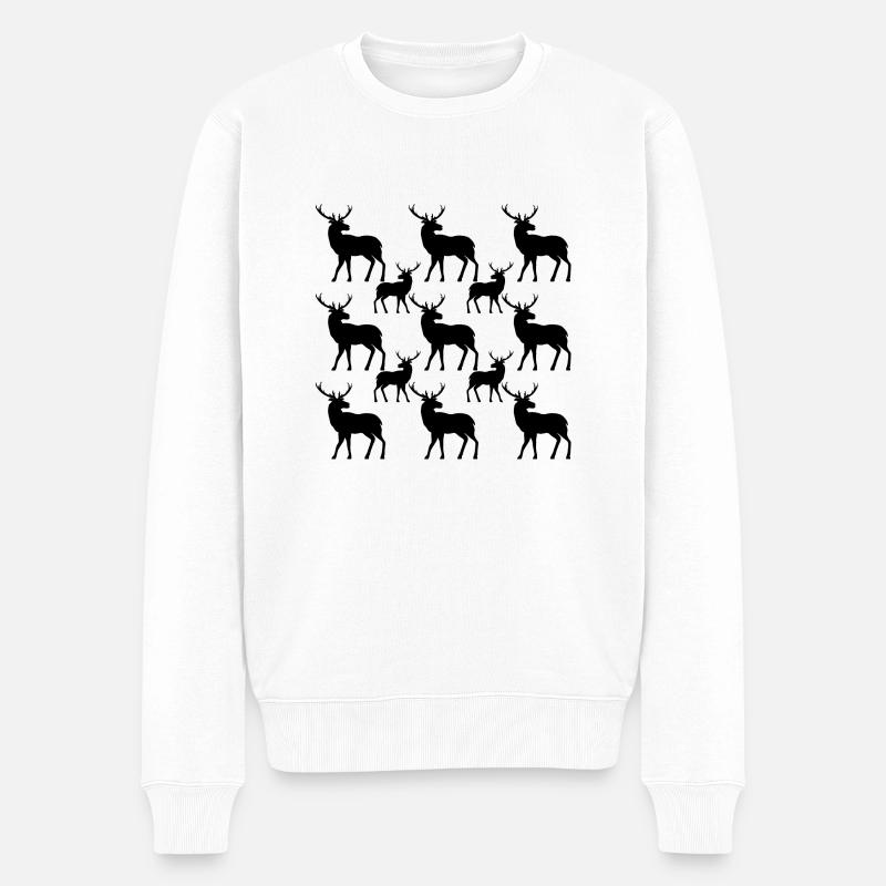Cerf - Pull Premium bio Homme - blanc
