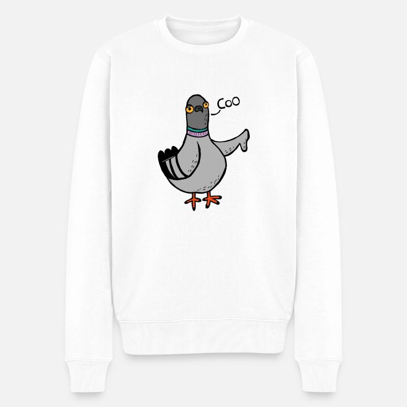 Coo / Boo Pigeon - Pull Premium bio Homme - blanc