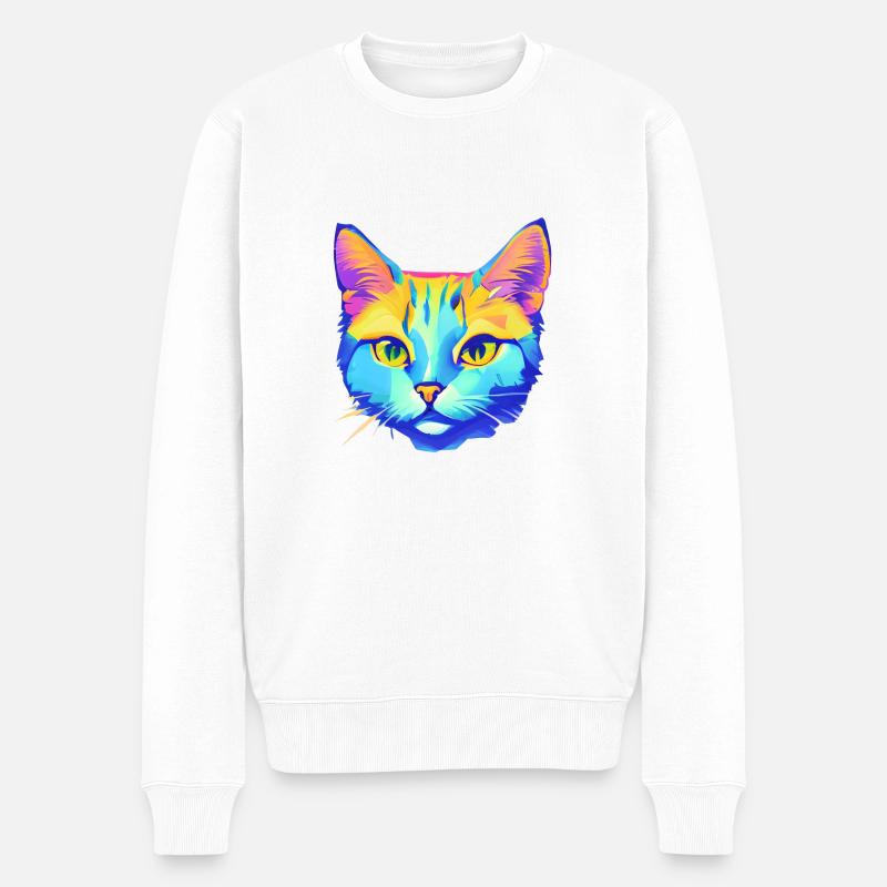 Chat Domestique Chaton Chaton Propriétaire - Pull Premium bio Homme - blanc