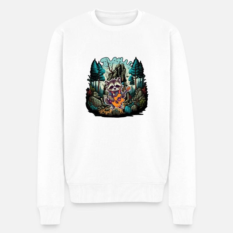 Machen Sie sich bereit, mit dieser epischen Waldbühnenkunst zu rocken - Männer Premium Bio Pullover - Weiß