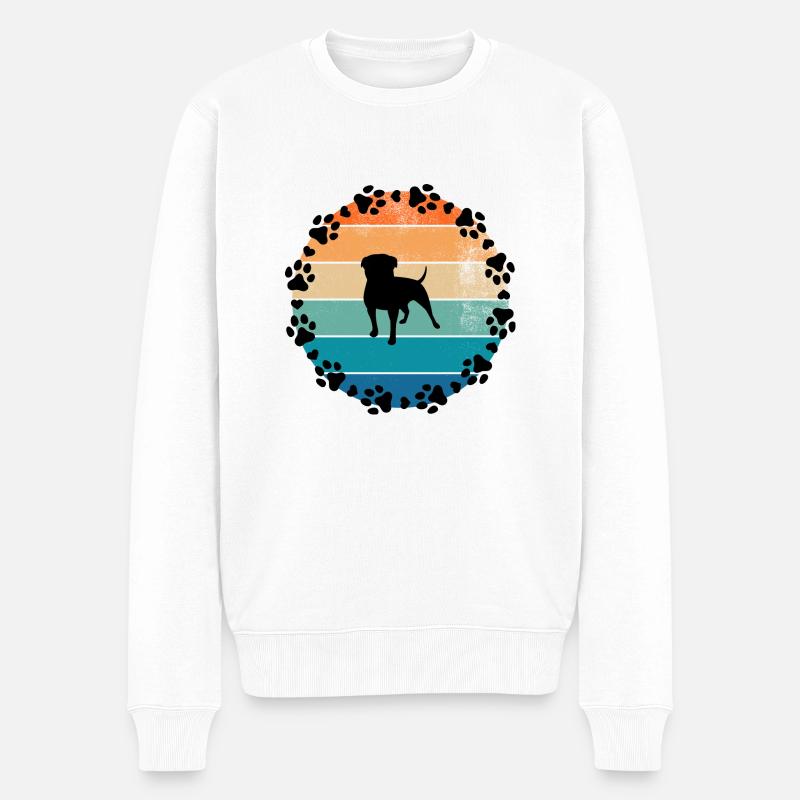 Hunde Sonne Mops - Männer Premium Bio Pullover - Weiß