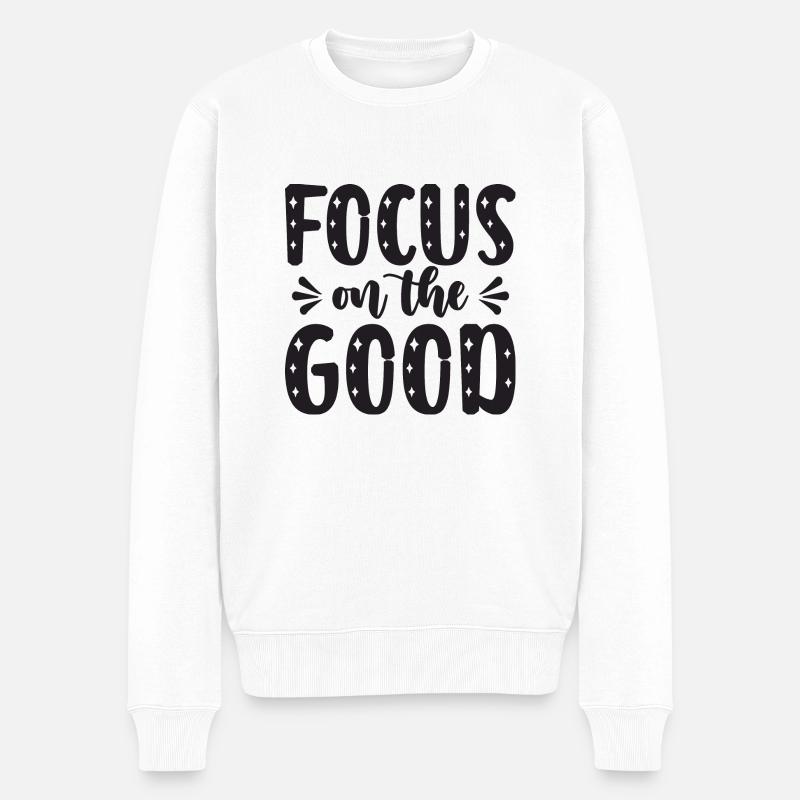 Focus on the Good - Männer Premium Bio Pullover - Weiß