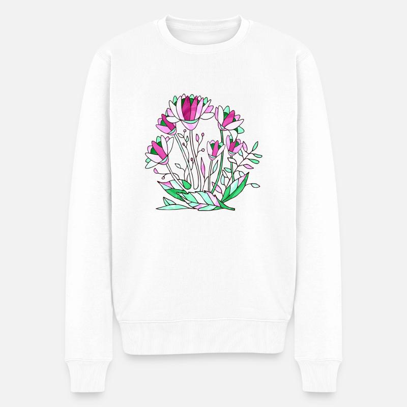 Fleur - Pull Premium bio Homme - blanc