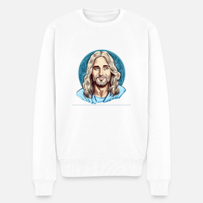 Jesus Christ #10 - Männer Premium Bio Pullover - Weiß