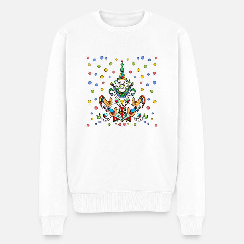 Henne und Hahn - Männer Premium Bio Pullover - Weiß