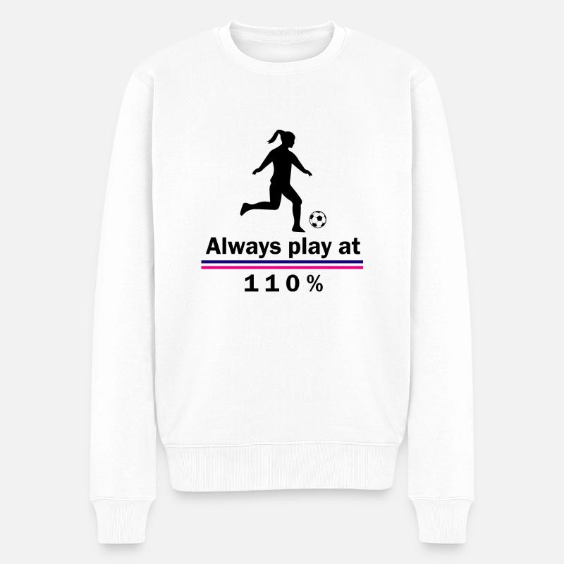 Fußball Soccer - Männer Premium Bio Pullover - Weiß