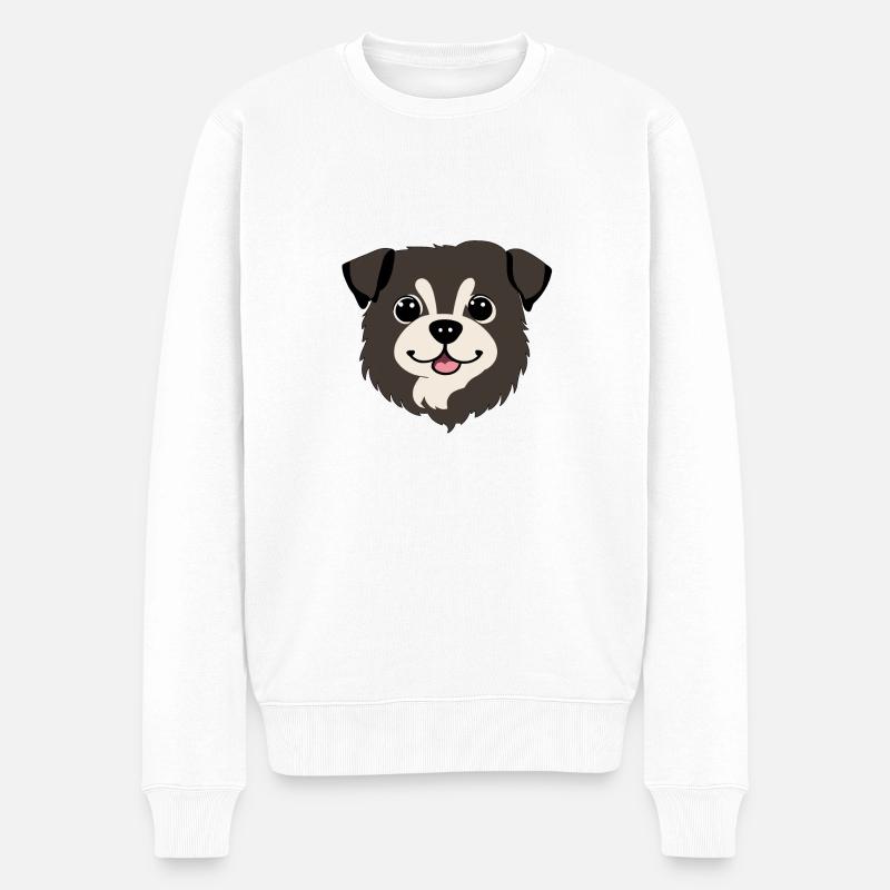 Süßer Hund - Männer Premium Bio Pullover - Weiß