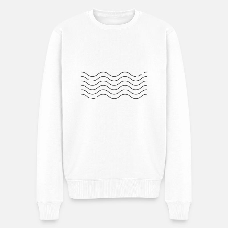 Waves - Männer Premium Bio Pullover - Weiß