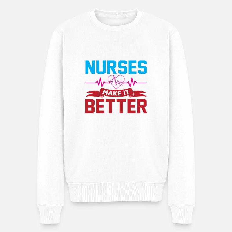 Nurses make it better - Männer Premium Bio Pullover - Weiß