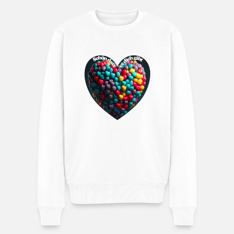 Schön, dass es dich gibt sagen sich Liebende - Männer Premium Bio Pullover - Weiß