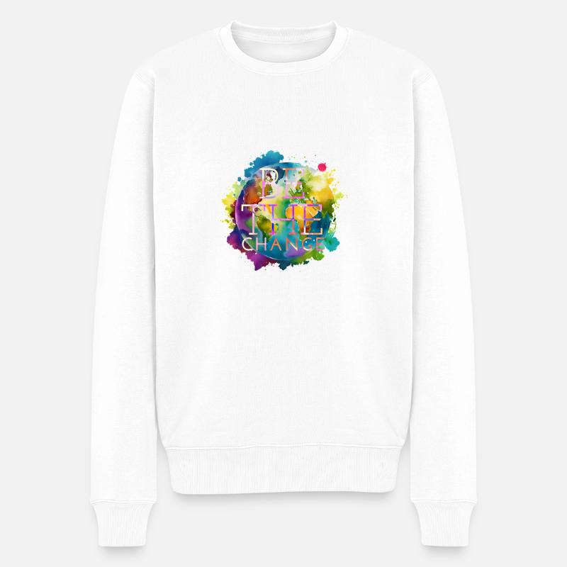 Sei die Veränderung - Männer Premium Bio Pullover - Weiß