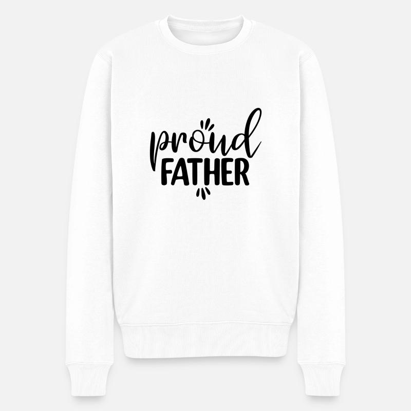 Proud Father - Männer Premium Bio Pullover - Weiß