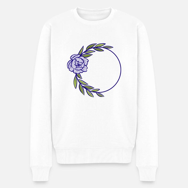 Flower Blume Pflanze - Männer Premium Bio Pullover - Weiß