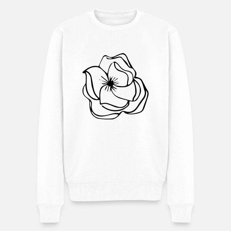 Flower Blume Pflanze - Männer Premium Bio Pullover - Weiß