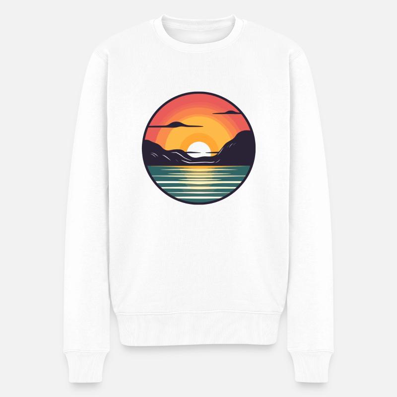 Sonnenuntergang - Männer Premium Bio Pullover - Weiß