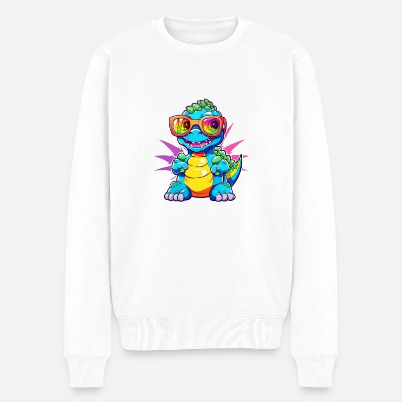Cool kid Dino - Männer Premium Bio Pullover - Weiß