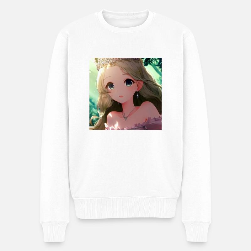 Prinzessin im Gartenhimmel - Männer Premium Bio Pullover - Weiß