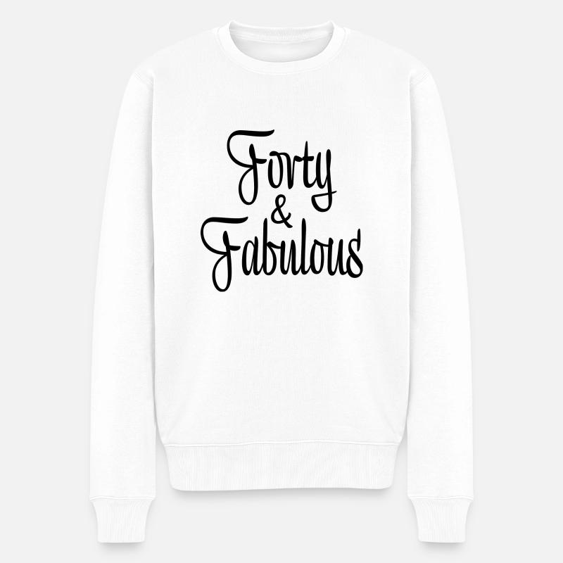 Forty & Fabulous - Männer Premium Bio Pullover - Weiß