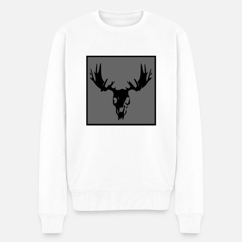 Elch-Sake - Männer Premium Bio Pullover - Weiß