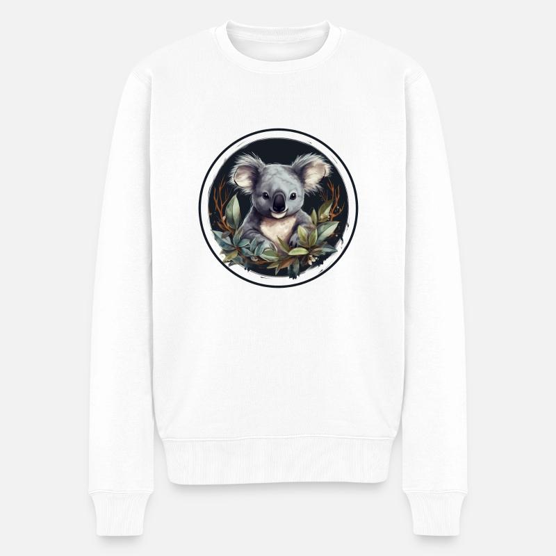 Süßer Koala - Männer Premium Bio Pullover - Weiß