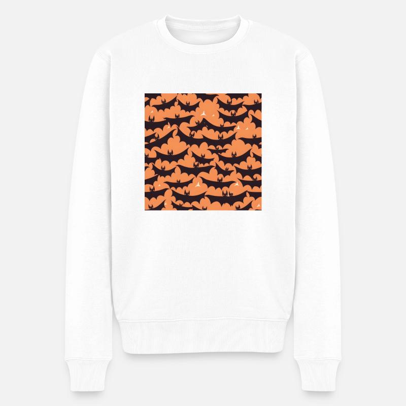 Whimsical Wings: Comic-Fledermäuse-Kollektion - Männer Premium Bio Pullover - Weiß
