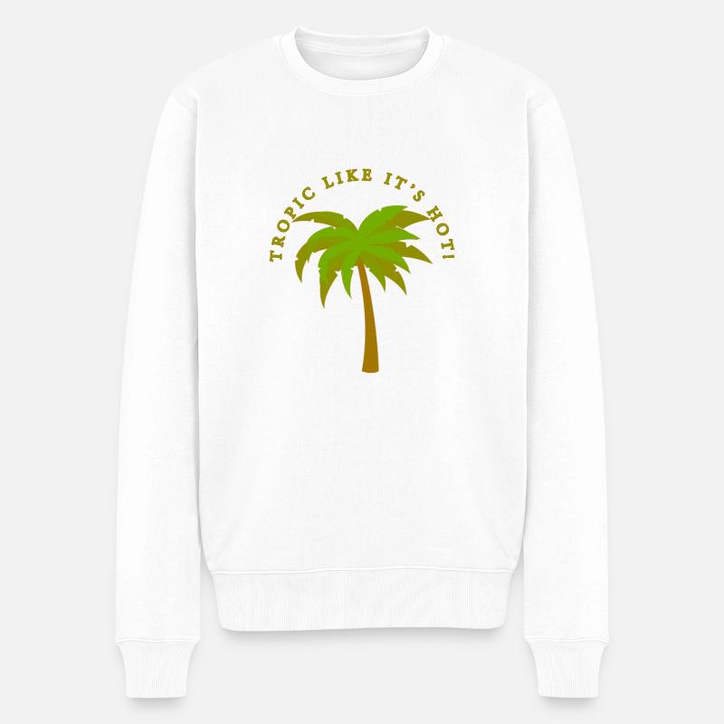 tropisch mag es heiß - Männer Premium Bio Pullover - Weiß