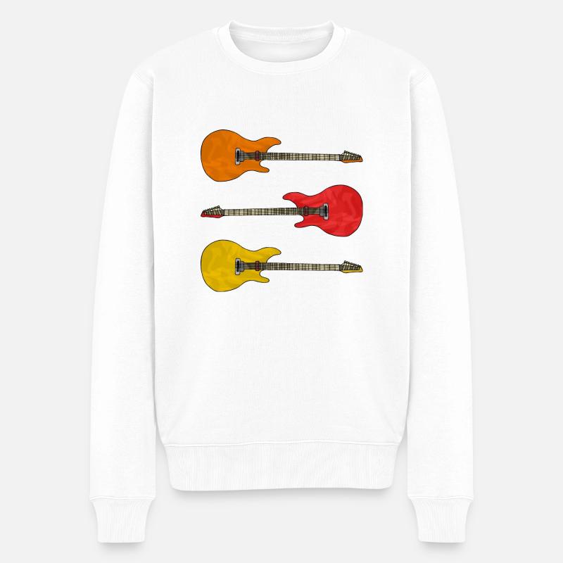 Gitarren - Männer Premium Bio Pullover - Weiß