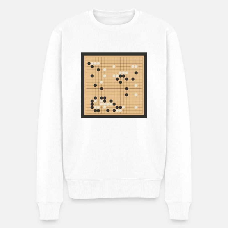boardgame chess backgammon game night - Männer Premium Bio Pullover - Weiß