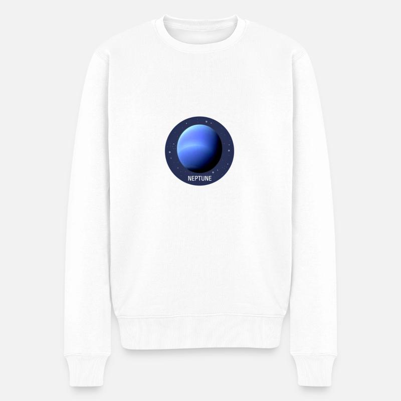 Planet Neptun - Männer Premium Bio Pullover - Weiß