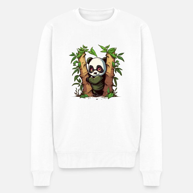 Hide & Seek Ninja - Männer Premium Bio Pullover - Weiß