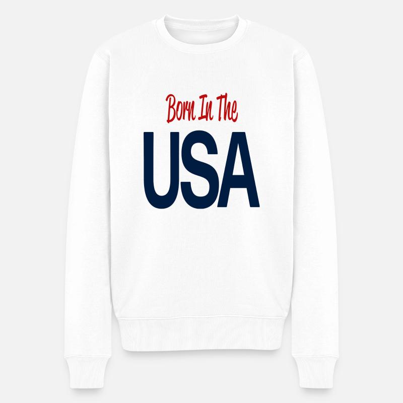Né aux États-Unis - Pull Premium bio Homme - blanc
