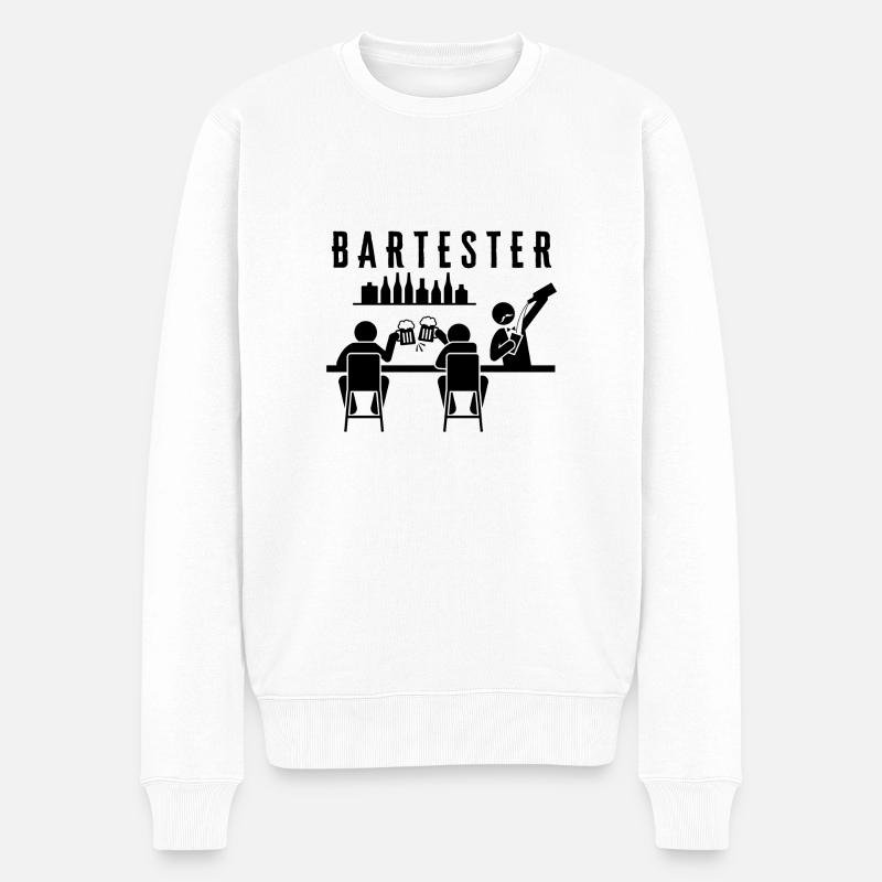 Bartester - Männer Premium Bio Pullover - Weiß