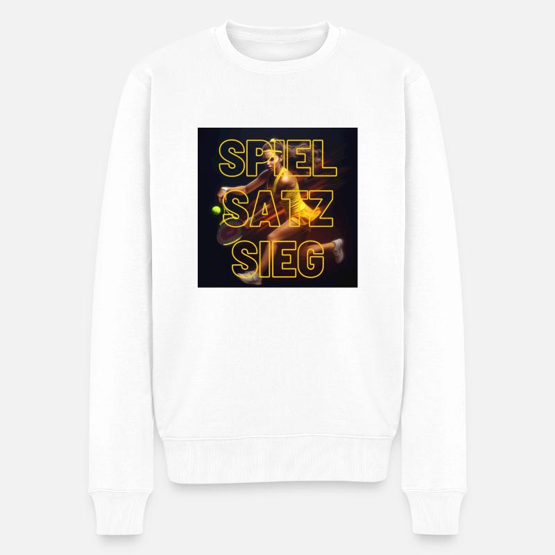 Spiel, Satz und Sieg - Männer Premium Bio Pullover - Weiß