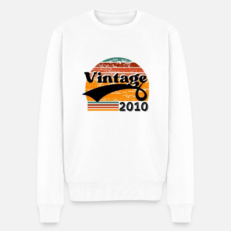 Jahrgang 2010 - Männer Premium Bio Pullover - Weiß